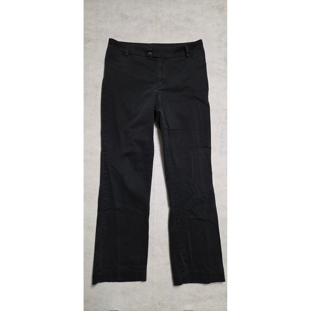 Lee Just Below The Waist Black Pants Size 14 Long Double Button Stretch Trousers
